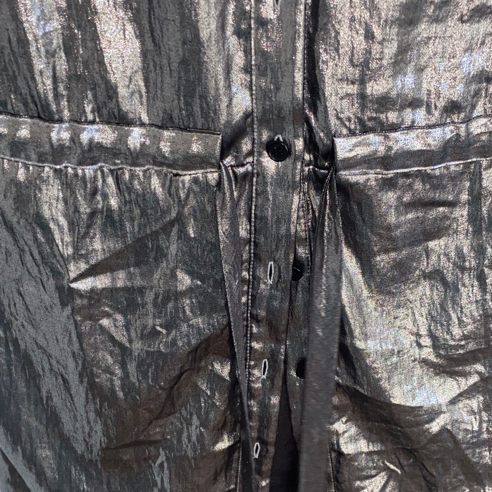 Bcbgmaxazria Shimmering Silver Button Down - image 4